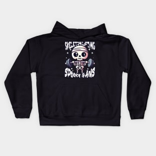 skeleton lifting spooky gains Kids Hoodie